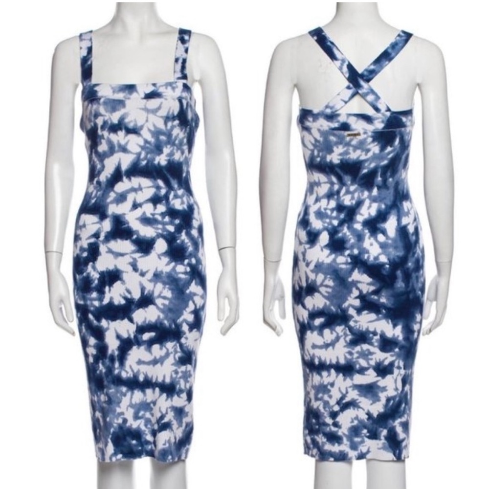 Michael Kors Tie-Dye Ribbed Knit Bodycon Dress